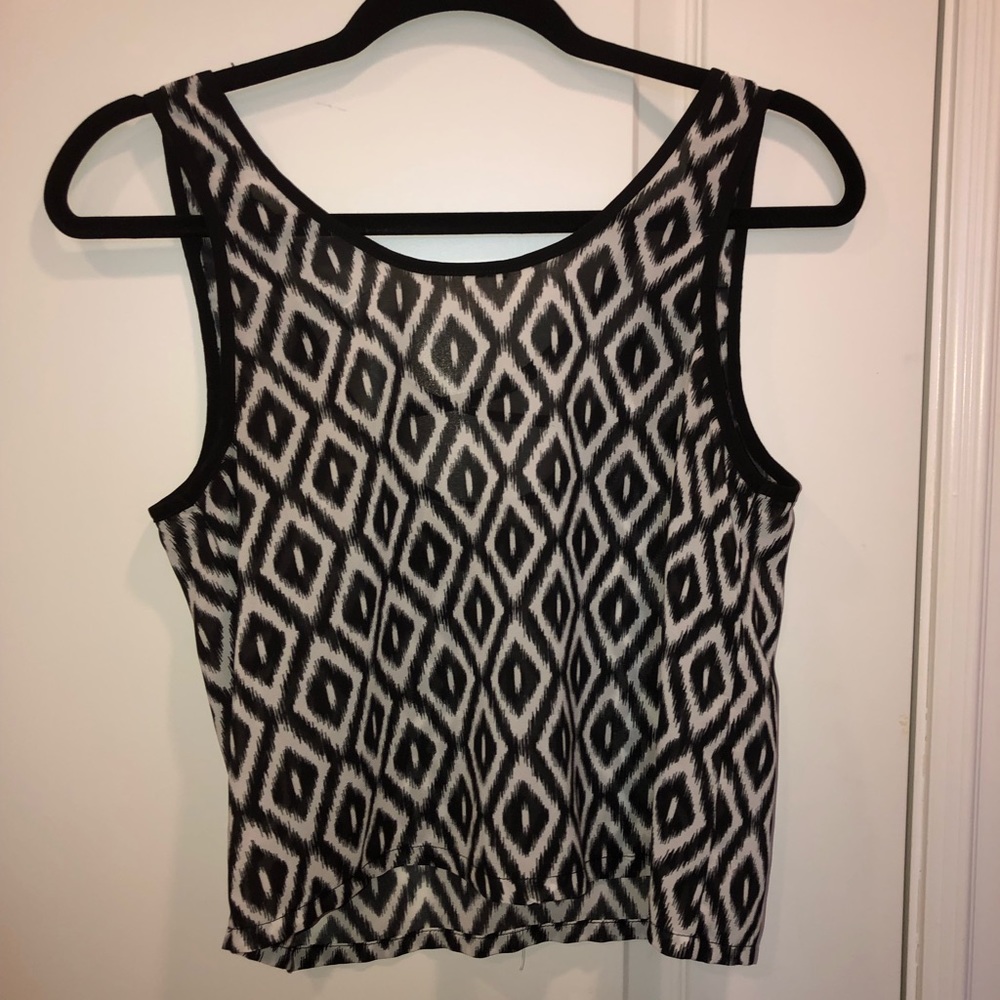 Black and white print blouse